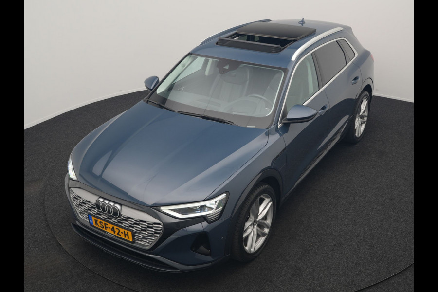 Audi Q8 e-tron 55 quattro Advanced Edition 115 kWh 408pk Dealer O.H | Panodak | Head Up | 360 Camera | Bang & Olufsen | Lederen Sportstoelen Massage & Memory | Stoelventilatie & Verwarming | Cruise Control | Keyless | Virtual | Navigatie | DAB | 21" L.M |