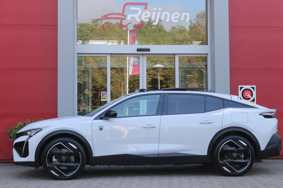 Peugeot 408 1.6 HYbrid 225PK GT ACTIERADIUS ELEK. WLTP 81-85KM | PANORAMA SCHUIF/KANTEL DAK | ELEKTRISCH VERSTELBARE VOORSTOELEN MET MASAGE FUNCTIE | VOORSTOELEN VERWARMBAAR | STUUR VERWARMING | SFEER VERLICHTING | 20" LICHTMETALEN VELGEN | ELEKTRISCH BEDIENBARE ACHTERKLEP | LED MATRIX KOPLAMPEN | 360° CAMERA | PARKEERSENSOREN VOOR + ACHTER | DRAADLOZE TELEFOONLADER | DRAADLOZE APPLE CARPLAY/ANDROID AUTO | NAVIGATIE | DODEHOEK DETECTIE | ADAPTIVE CRUISE CONTROL |