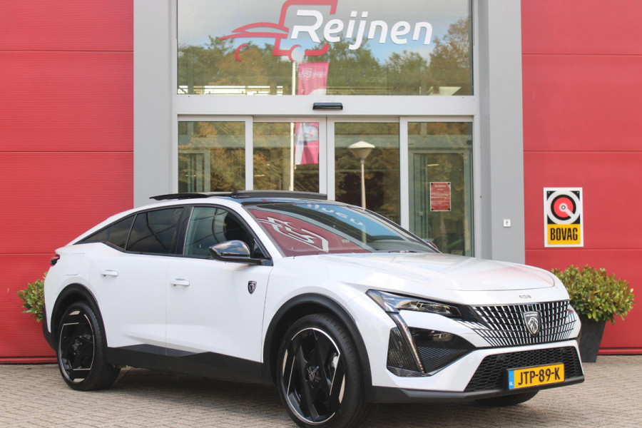 Peugeot 408 1.6 HYbrid 225PK GT ACTIERADIUS ELEK. WLTP 81-85KM | PANORAMA SCHUIF/KANTEL DAK | ELEKTRISCH VERSTELBARE VOORSTOELEN MET MASAGE FUNCTIE | VOORSTOELEN VERWARMBAAR | STUUR VERWARMING | SFEER VERLICHTING | 20" LICHTMETALEN VELGEN | ELEKTRISCH BEDIENBARE ACHTERKLEP | LED MATRIX KOPLAMPEN | 360° CAMERA | PARKEERSENSOREN VOOR + ACHTER | DRAADLOZE TELEFOONLADER | DRAADLOZE APPLE CARPLAY/ANDROID AUTO | NAVIGATIE | DODEHOEK DETECTIE | ADAPTIVE CRUISE CONTROL |