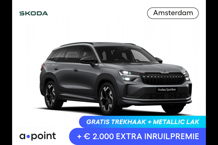 Škoda Kodiaq 1.5 TSI PHEV Sportline Limited 204 pk 6 versn. DSG | Comfort Pakket | Dynamic Chassis Control Pakket | Panorama Dak | Head-up display | Parkeer Pakket | Trekhaak | Winter Pakket