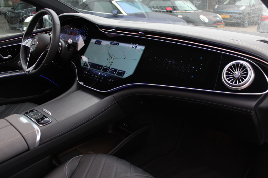 Mercedes-Benz EQS 450+ Edition 1 108 kWh / Hyperscreen / Panoramadak / 360Camera / Head-up / Burmester 3D Audio / Achterasbesturing / Laser LED / 21'' / Sfeerverlichting / Luchtvering / Keyless / Stoelventilatie / Dodehoek / DAB / A