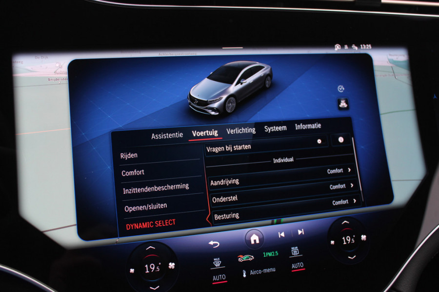 Mercedes-Benz EQS 450+ Edition 1 108 kWh / Hyperscreen / Panoramadak / 360Camera / Head-up / Burmester 3D Audio / Achterasbesturing / Laser LED / 21'' / Sfeerverlichting / Luchtvering / Keyless / Stoelventilatie / Dodehoek / DAB / A