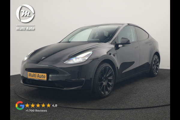 Tesla Model Y Dual Motor Long Range AWD 441 pk | Trekhaak Afn. | Full Self-Driving Capability | Panodak | Adaptive Cruise | 360 Camera | Lederen Sportstoelen Memory & Verwarmd | Navigatie |