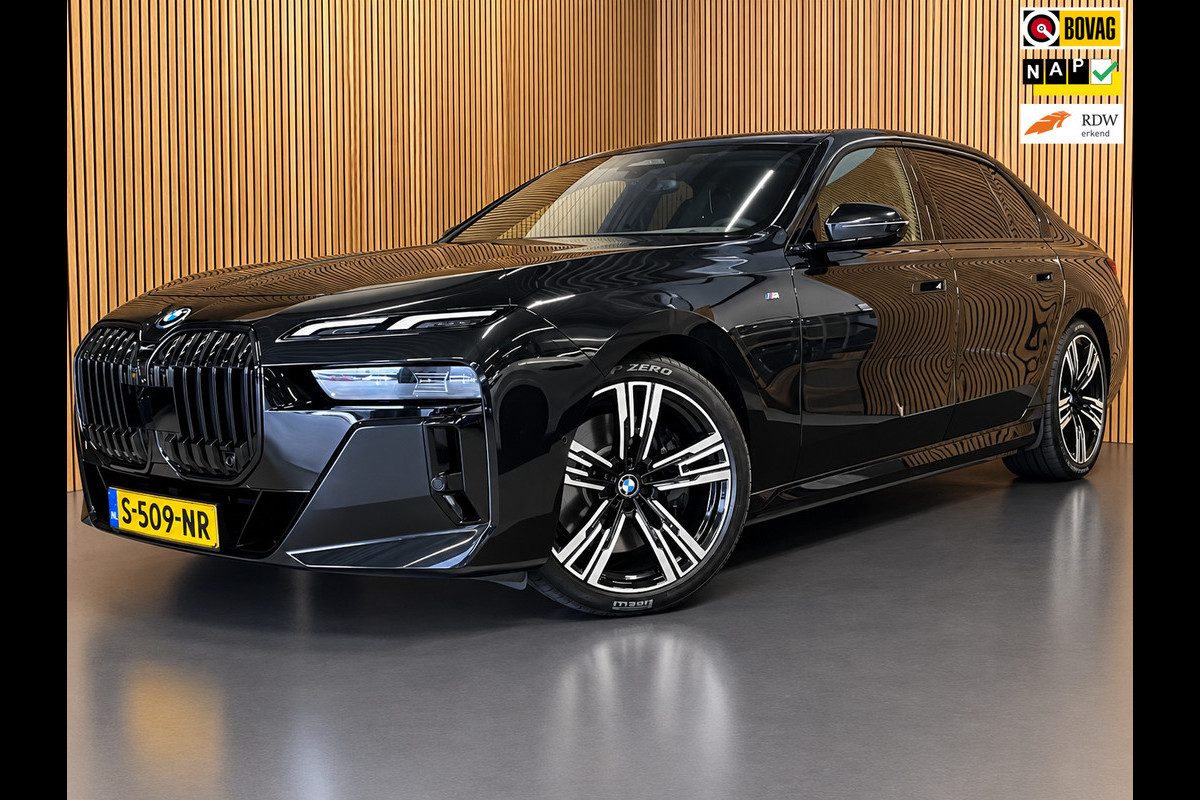 BMW i7 XDrive60 106 kWh|M-SPORT|96% SOH|BLACK EDITION|FULL OPTION|PANORAMA|STOEL+STUURVERW|360+3D+V+A CAMERA|NAP|NL-AUTO|INCL.BTW|
