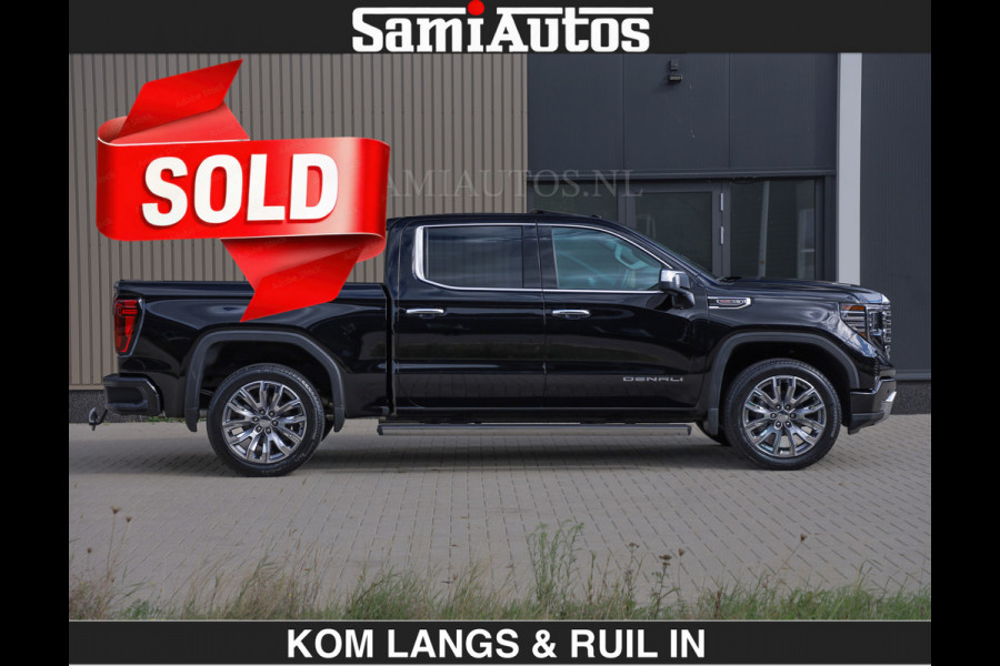 GMC Sierra DENALI | All-In Prijs | 6,2 V8 Full Option €79950,- excl | De Meest Luxe Pick-Up in zijn Klasse | Comfortabele Dubbele Cabine met Royale 5 Zitplaatsen | BPM vrij | Nu Leverbaar uit Voorraad | Voorraad Nr 2232 | De specialist in Amerikaanse pick‑ups in Nederland en Europa.