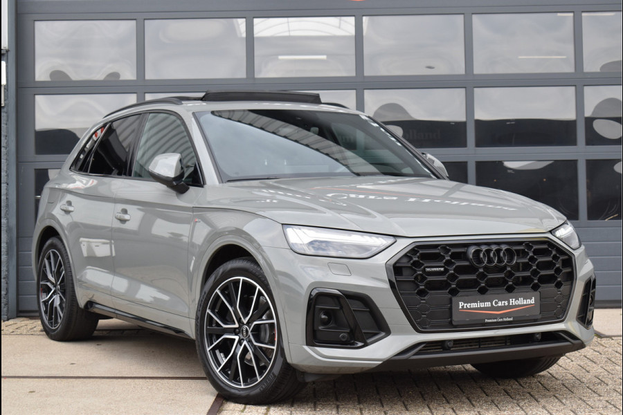 Audi Q5 55 TFSI e S-Line 367 Pk Quantum Grey Exclusive Pano Luchtvering ACC Sfeer 20 Inch