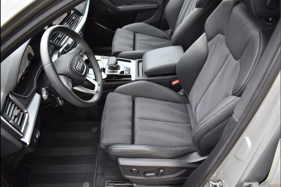 Audi Q5 55 TFSI e S-Line 367 Pk Quantum Grey Exclusive Pano Luchtvering ACC Sfeer 20 Inch