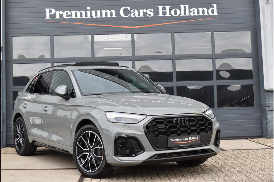 Audi Q5 55 TFSI e S-Line 367 Pk Quantum Grey Exclusive Pano Luchtvering ACC Sfeer 20 Inch