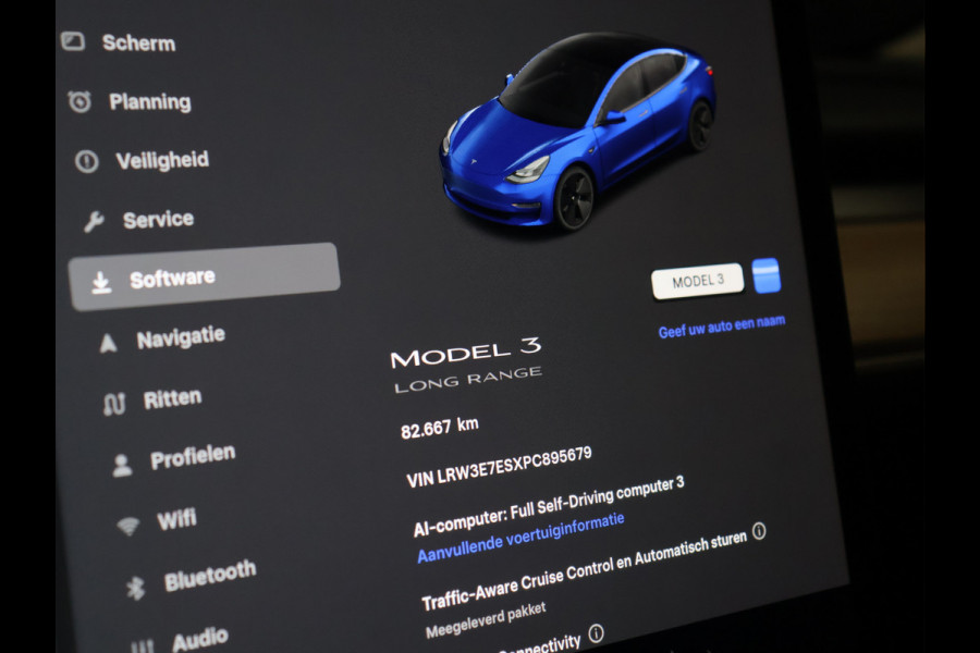 Tesla Model 3 Long Range RWD 75 kWh [SOH 95%, PANORAMADAK, STOELVERWARMING V+A, STUURWIEL VERWARMING, CAMERA, ELEKTRISCH VERSTELBARE STOELEN, ELEKTRISCH ACHTERLKLEP, SELF DRIVING BETA, NAVIGATIE, BLUETOOTH, CLIMATE CONTROL,