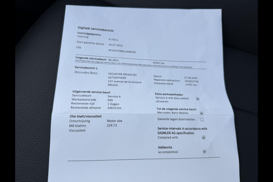 Mercedes-Benz B-Klasse 250 e 17"/Leder/Panoramadak/Matrix LED/Keyless/Stoelverwarming/Sfeerverlichting/Camera/PDC v+a/