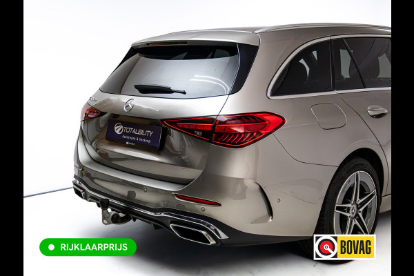 Mercedes-Benz C-Klasse Estate 300 e AMG Line | Pano | Digital light | Automatische zitpositie | Sfeerverlichting | Focal audio | Elec. trekhaak | Stoelen elec. met geheugen, Stoelverw., 360 Camera, Adaptieve cruise, Elec klep, Incl. winterset op lmv