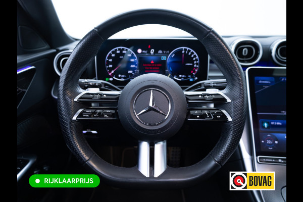 Mercedes-Benz C-Klasse Estate 300 e AMG Line | Pano | Digital light | Automatische zitpositie | Sfeerverlichting | Focal audio | Elec. trekhaak | Stoelen elec. met geheugen, Stoelverw., 360 Camera, Adaptieve cruise, Elec klep, Incl. winterset op lmv