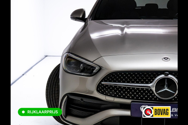 Mercedes-Benz C-Klasse Estate 300 e AMG Line | Pano | Digital light | Automatische zitpositie | Sfeerverlichting | Focal audio | Elec. trekhaak | Stoelen elec. met geheugen, Stoelverw., 360 Camera, Adaptieve cruise, Elec klep, Incl. winterset op lmv