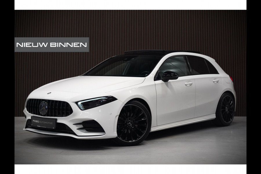 Mercedes-Benz A-Klasse 200 Business Solution AMG Upgrade | Panoramadak | Stoelverwarming | Cruise Control | Navigatie | Camera | LED High Performance | Keyless | Ambiance Verlichting | Parkeersensoren |