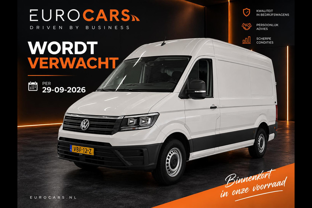 Volkswagen Crafter 35 2.0 TDI L3H3 Trendline RDW 140pk Camera PDC Achter Cruise Control Airco CarPlay Trekhaak 3000kg Bluetooth Composition Media Verwarmbare Voorruit Elek. Spiegels Elek. Ramen Centrale Vergrendeling Comfortstoel