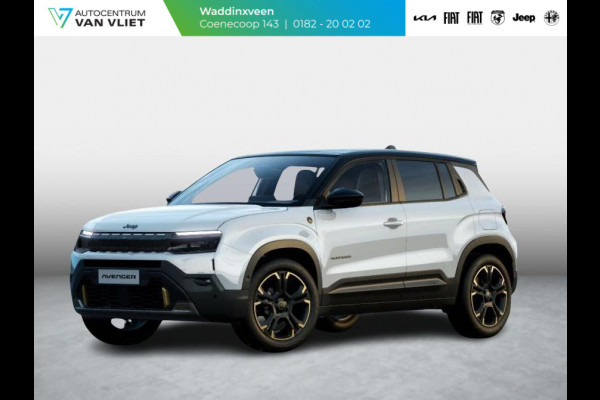 Jeep Avenger 85th Anniversary 54 kWh | Schuif\Kanteldak | Adapt. Cruise | Winter Pack | Convenience Pack | Elektr. A-Klep | Warmtepomp | Bicolore
