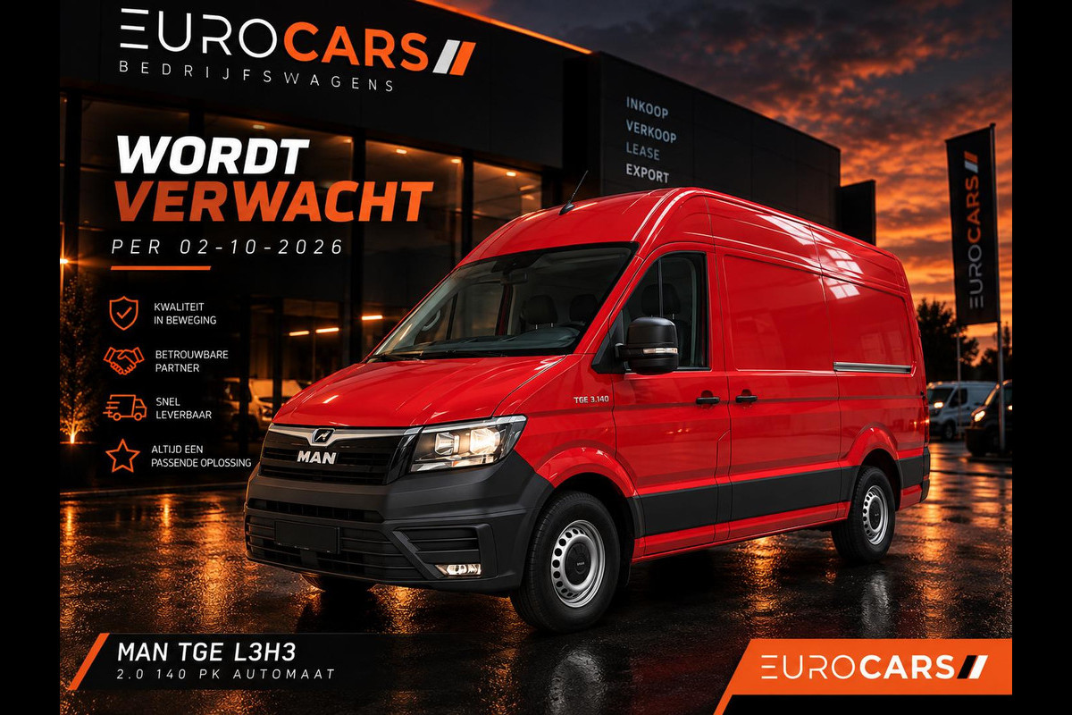 MAN TGE 2.0 140 pk Automaat L3H3 Camera ACC Navigatie Stoelverwarming Business Navigation