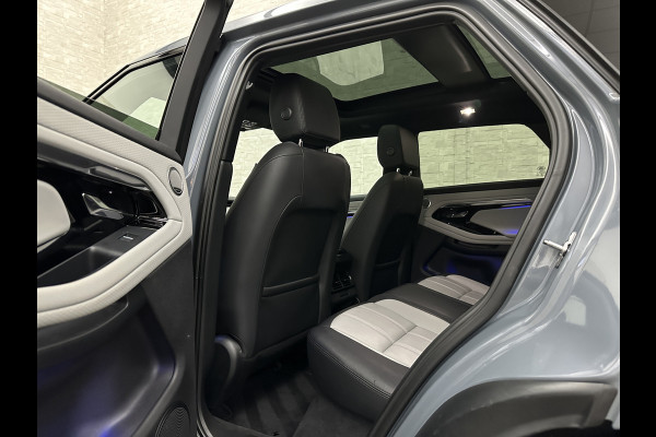 Land Rover Range Rover Evoque 1.5 P300e AWD R-Dynamic | Panorama | Leder | Meridian-Sound | Black-Optic | Sfeerverlichting | Stoelverwarming | Stuurverwarming | Camera | Elek. Achterklep | Voorruit Verwarming | Elektrische Stoelen | Lane Assist |