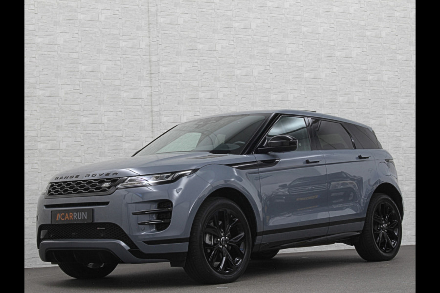 Land Rover Range Rover Evoque 1.5 P300e AWD R-Dynamic | Panorama | Leder | Meridian-Sound | Black-Optic | Sfeerverlichting | Stoelverwarming | Stuurverwarming | Camera | Elek. Achterklep | Voorruit Verwarming | Elektrische Stoelen | Lane Assist |
