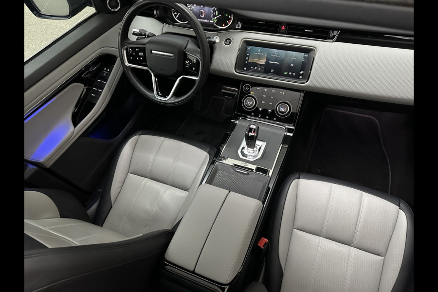 Land Rover Range Rover Evoque 1.5 P300e AWD R-Dynamic | Panorama | Leder | Meridian-Sound | Black-Optic | Sfeerverlichting | Stoelverwarming | Stuurverwarming | Camera | Elek. Achterklep | Voorruit Verwarming | Elektrische Stoelen | Lane Assist |