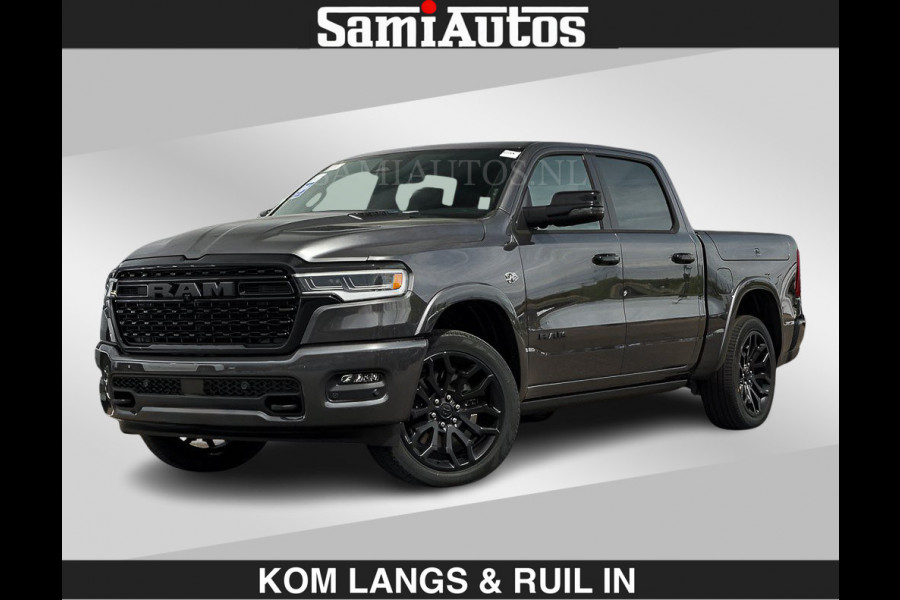 Dodge Ram LIMITED 2027 5.7 V8 HEMI | €79.950 excl excl | MAXIMAAL UITGERUST | NIEUWE KLEUR Granite Crystal Pearl met Ebony Red interior se DUBBELE CABINE | 5 PERSOONS | DC | Allernieuwste Limited 2027 in nieuwe kleur Granite Crystal Pearl  – volledig uitgerust met alle opties.