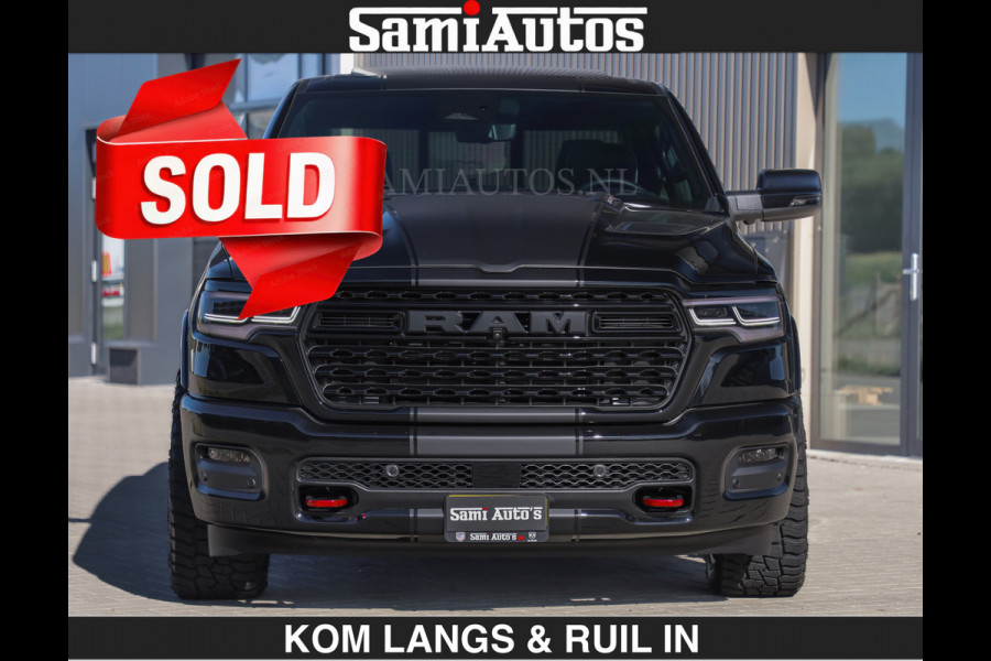 Dodge Ram Limited H.O 540HP 706Nm | € 84.950 excl | De Meest Luxe en Volle Pick-Up in zijn Klasse | LUCHTVERING | HUD | Massage + Full Opt Comfortabele Dubbele Cabine met Royale 5 Zitplaatsen | BPM vrij | Nu Leverbaar uit Voorraad | Voorraad Nr 2300 - 7689 | De specialist in Amerikaanse pick‑ups in Nederland en Europa.