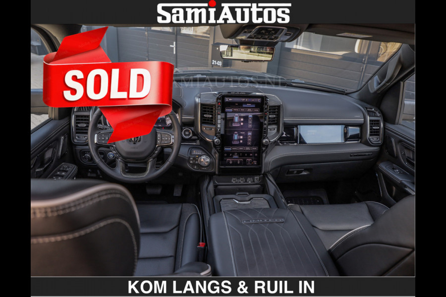 Dodge Ram Limited H.O 540HP 706Nm | € 84.950 excl | De Meest Luxe en Volle Pick-Up in zijn Klasse | LUCHTVERING | HUD | Massage + Full Opt Comfortabele Dubbele Cabine met Royale 5 Zitplaatsen | BPM vrij | Nu Leverbaar uit Voorraad | Voorraad Nr 2300 - 7689 | De specialist in Amerikaanse pick‑ups in Nederland en Europa.