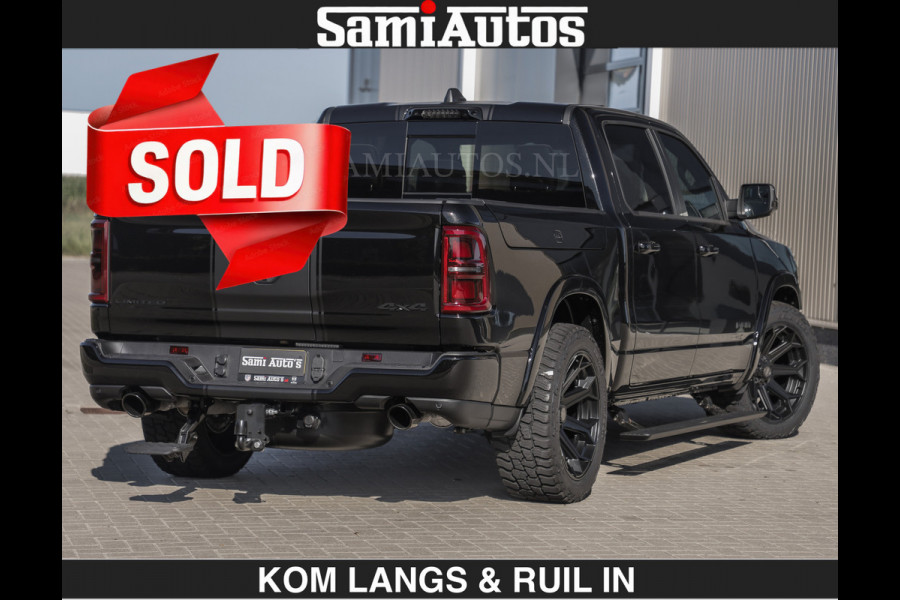 Dodge Ram Limited H.O 540HP 706Nm | € 84.950 excl | De Meest Luxe en Volle Pick-Up in zijn Klasse | LUCHTVERING | HUD | Massage + Full Opt Comfortabele Dubbele Cabine met Royale 5 Zitplaatsen | BPM vrij | Nu Leverbaar uit Voorraad | Voorraad Nr 2300 - 7689 | De specialist in Amerikaanse pick‑ups in Nederland en Europa.