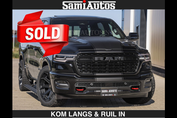 Dodge Ram Limited H.O 540HP 706Nm | € 84.950 excl | De Meest Luxe en Volle Pick-Up in zijn Klasse | LUCHTVERING | HUD | Massage + Full Opt Comfortabele Dubbele Cabine met Royale 5 Zitplaatsen | BPM vrij | Nu Leverbaar uit Voorraad | Voorraad Nr 2300 - 7689 | De specialist in Amerikaanse pick‑ups in Nederland en Europa.