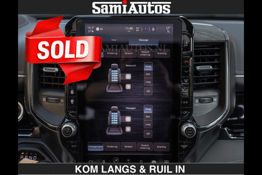 Dodge Ram Limited H.O 540HP 706Nm | € 84.950 excl | De Meest Luxe en Volle Pick-Up in zijn Klasse | LUCHTVERING | HUD | Massage + Full Opt Comfortabele Dubbele Cabine met Royale 5 Zitplaatsen | BPM vrij | Nu Leverbaar uit Voorraad | Voorraad Nr 2300 - 7689 | De specialist in Amerikaanse pick‑ups in Nederland en Europa.