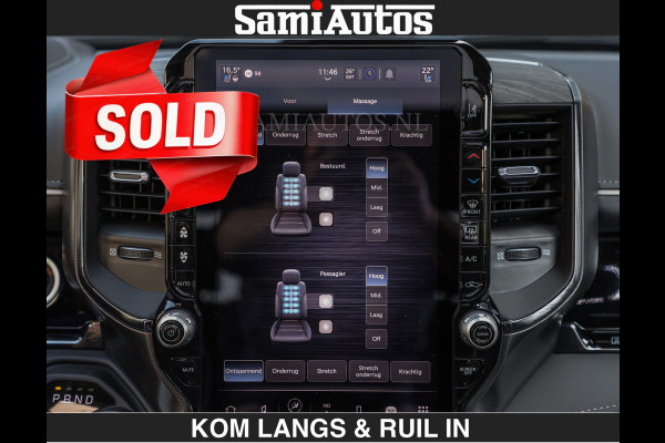 Dodge Ram Limited H.O 540HP 706Nm | € 84.950 excl | De Meest Luxe en Volle Pick-Up in zijn Klasse | LUCHTVERING | HUD | Massage + Full Opt Comfortabele Dubbele Cabine met Royale 5 Zitplaatsen | BPM vrij | Nu Leverbaar uit Voorraad | Voorraad Nr 2300 - 7689 | De specialist in Amerikaanse pick‑ups in Nederland en Europa.
