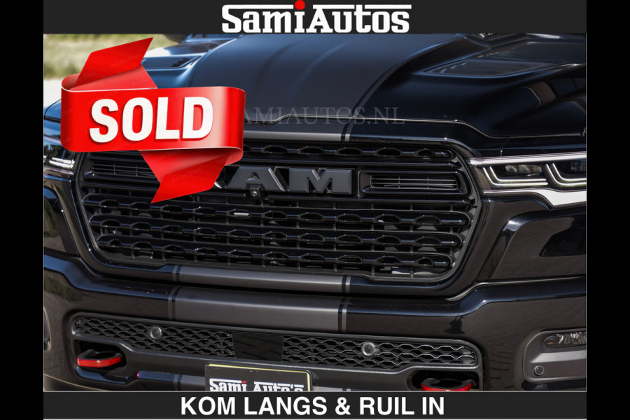 Dodge Ram Limited H.O 540HP 706Nm | € 84.950 excl | De Meest Luxe en Volle Pick-Up in zijn Klasse | LUCHTVERING | HUD | Massage + Full Opt Comfortabele Dubbele Cabine met Royale 5 Zitplaatsen | BPM vrij | Nu Leverbaar uit Voorraad | Voorraad Nr 2300 - 7689 | De specialist in Amerikaanse pick‑ups in Nederland en Europa.