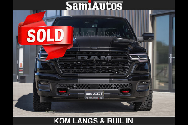 Dodge Ram Limited H.O 540HP 706Nm | € 84.950 excl | De Meest Luxe en Volle Pick-Up in zijn Klasse | LUCHTVERING | HUD | Massage + Full Opt Comfortabele Dubbele Cabine met Royale 5 Zitplaatsen | BPM vrij | Nu Leverbaar uit Voorraad | Voorraad Nr 2300 - 7689 | De specialist in Amerikaanse pick‑ups in Nederland en Europa.