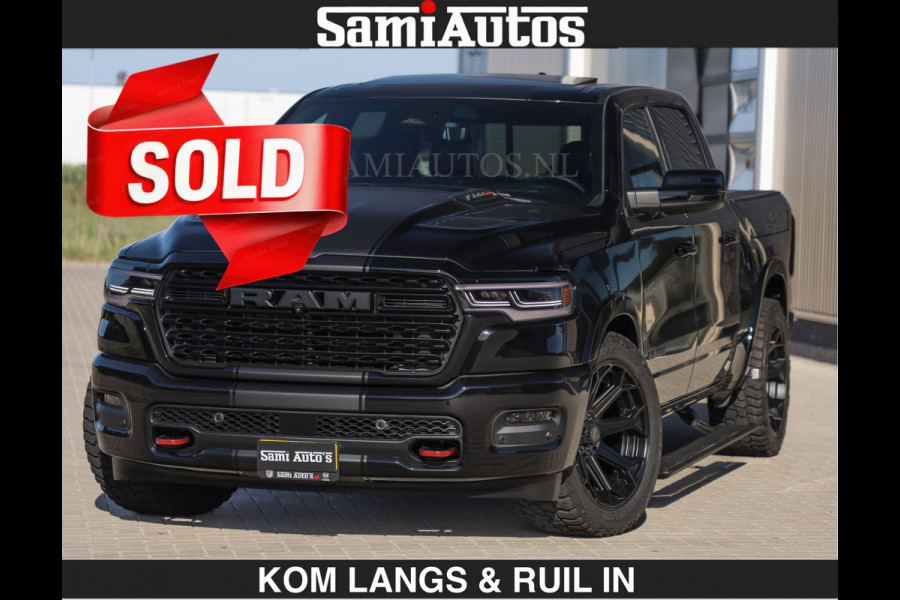 Dodge Ram Limited H.O 540HP 706Nm | € 84.950 excl | De Meest Luxe en Volle Pick-Up in zijn Klasse | LUCHTVERING | HUD | Massage + Full Opt Comfortabele Dubbele Cabine met Royale 5 Zitplaatsen | BPM vrij | Nu Leverbaar uit Voorraad | Voorraad Nr 2300 - 7689 | De specialist in Amerikaanse pick‑ups in Nederland en Europa.