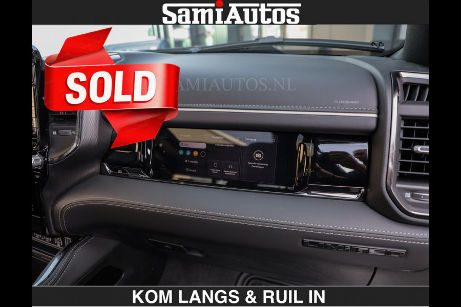 Dodge Ram Limited H.O 540HP 706Nm | € 84.950 excl | De Meest Luxe en Volle Pick-Up in zijn Klasse | LUCHTVERING | HUD | Massage + Full Opt Comfortabele Dubbele Cabine met Royale 5 Zitplaatsen | BPM vrij | Nu Leverbaar uit Voorraad | Voorraad Nr 2300 - 7689 | De specialist in Amerikaanse pick‑ups in Nederland en Europa.