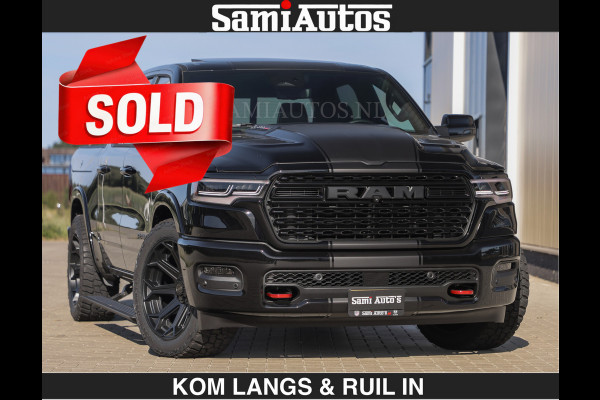 Dodge Ram Limited H.O 540HP 706Nm | € 84.950 excl | De Meest Luxe en Volle Pick-Up in zijn Klasse | LUCHTVERING | HUD | Massage + Full Opt Comfortabele Dubbele Cabine met Royale 5 Zitplaatsen | BPM vrij | Nu Leverbaar uit Voorraad | Voorraad Nr 2300 - 7689 | De specialist in Amerikaanse pick‑ups in Nederland en Europa.