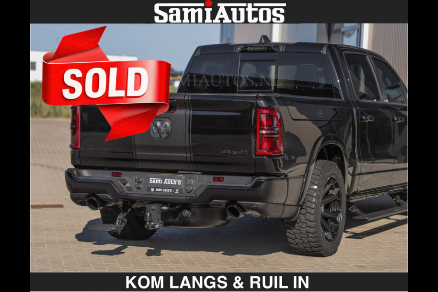 Dodge Ram Limited H.O 540HP 706Nm | € 84.950 excl | De Meest Luxe en Volle Pick-Up in zijn Klasse | LUCHTVERING | HUD | Massage + Full Opt Comfortabele Dubbele Cabine met Royale 5 Zitplaatsen | BPM vrij | Nu Leverbaar uit Voorraad | Voorraad Nr 2300 - 7689 | De specialist in Amerikaanse pick‑ups in Nederland en Europa.