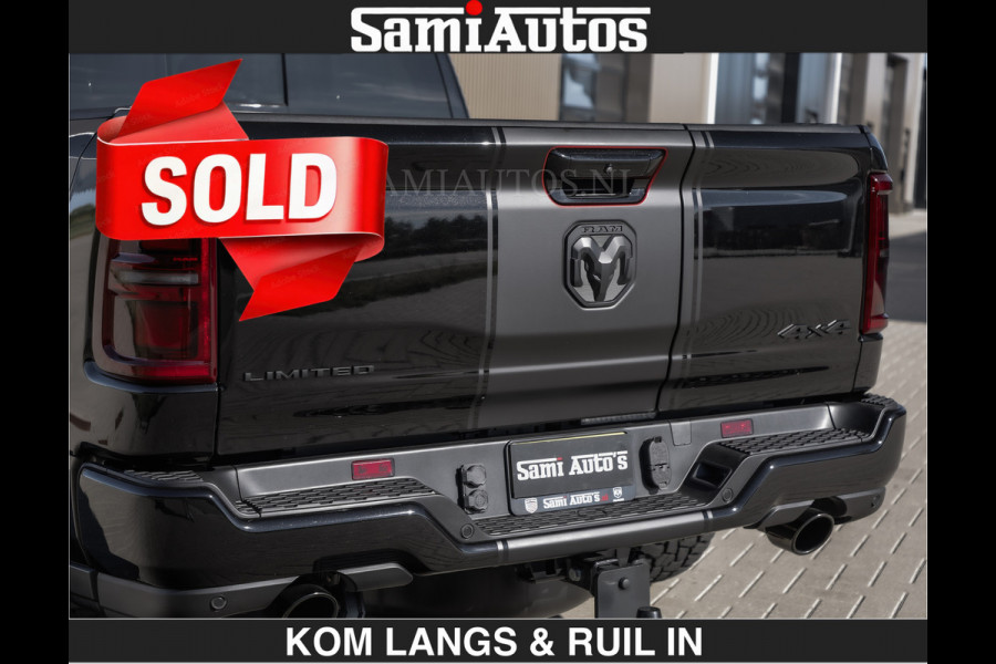 Dodge Ram Limited H.O 540HP 706Nm | € 84.950 excl | De Meest Luxe en Volle Pick-Up in zijn Klasse | LUCHTVERING | HUD | Massage + Full Opt Comfortabele Dubbele Cabine met Royale 5 Zitplaatsen | BPM vrij | Nu Leverbaar uit Voorraad | Voorraad Nr 2300 - 7689 | De specialist in Amerikaanse pick‑ups in Nederland en Europa.