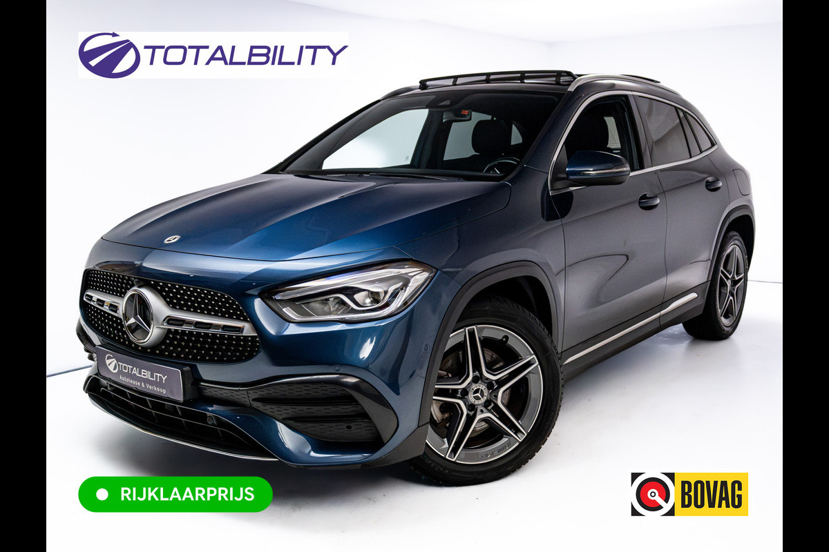 Mercedes-Benz GLA 250 e Business Solution AMG Limited | Panoramadak | Stoelverwarming | Sfeerverlichting | Camera | Navigatie | Focal Audio, Led High Performance, Side Assist, Carplay/Android, Privacy Glas, Zwarte Hemel