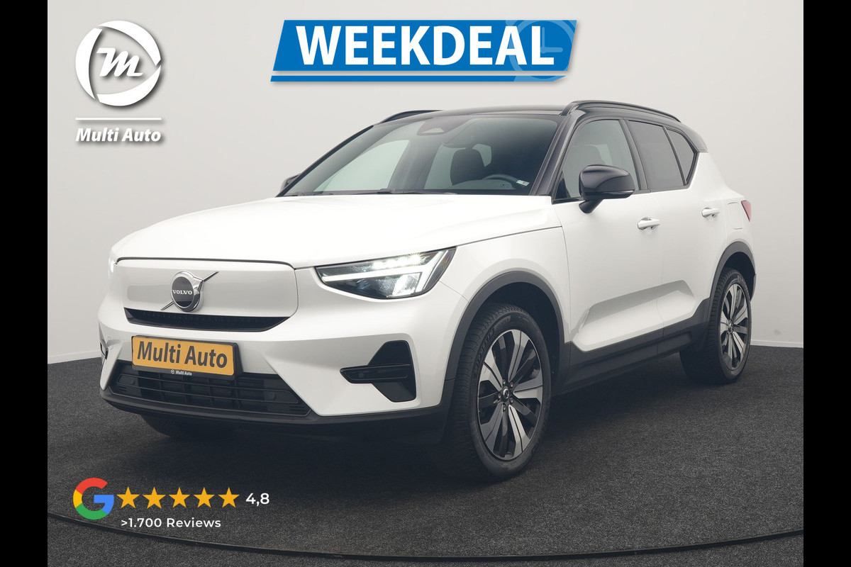 Volvo XC40 Recharge Plus 70 kWh 231pk Dealer O.H | Trekhaak Af Fabriek | Warmtepomp | Adaptive Cruise | Camera | Sportstoelen & Stuur Verwarmd | Google Assistent | Pilot Assist | Apple Carplay | Virutal Cockpit | DAB | 19"L.M