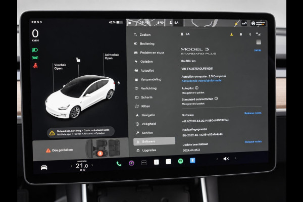 Tesla Model 3 Standard RWD Plus 60 kWh Autopilot Airco Leder Panoramadak PDC VA Camera 19" Sport Wheels