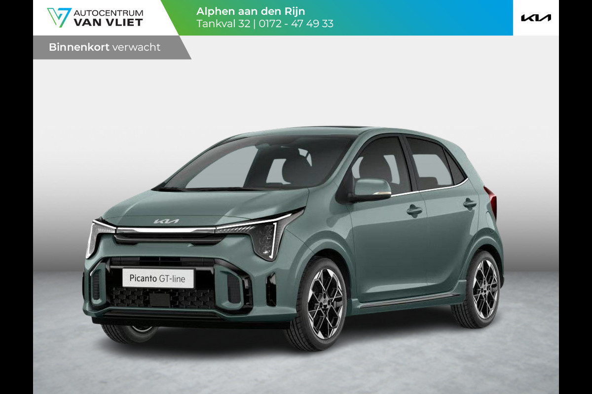 Kia Picanto 1.0 GDi GT-Line | Actieprijs* | Navi. | Clima. | Cruise. | Stoel&Stuur Verwarming | Dodehoekassistentie | Zwarte GT-Line Bekleding In Lederlook | Schuif-/Kantel Zonnedak