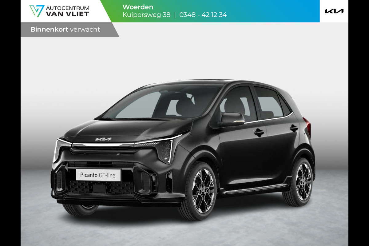 Kia Picanto 1.0 GDi GT-Line | Actieprijs* | Navi. | Clima. | Cruise. | Stoel&Stuur Verwarming | Dodehoekassistentie | Zwarte GT-Line Bekleding In Lederlook | Schuif-/Kantel Zonnedak