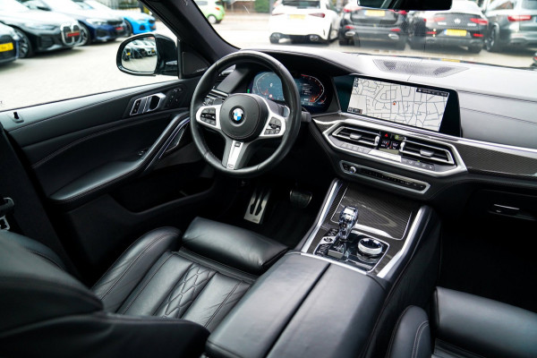 BMW X6 XDrive40i High Executive | Panorama | 360cam | Carbon | Adaptieve cruise control | Kristallen pook | 22 inch | Dealer onder