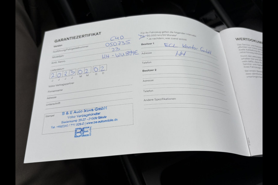 Volvo C40 Recharge Ultimate 69 kWh WAMTEPOMP | STOEL/STUURVERWARMING | SOH 93% | 360° CAMERA | ELEKTRISCHE ACHTERKLEP