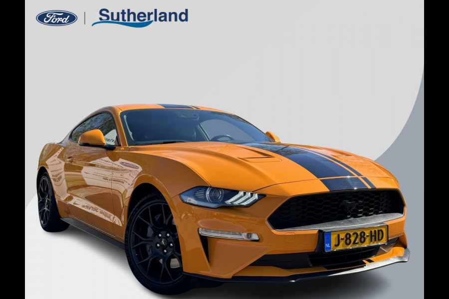 Ford Mustang Fastback 2.3 EcoBoost 289pk | Custom Pack Black | Lederen bekleding | Navigatie full map | Voorstoelen verwarmd en geventileerd | Audio installatie premium | Twister Orange
