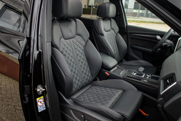 Audi SQ5 3.0TFSI Q5 Quattro S-Line 354pk Automaat! 1e Eig|NL|DLR|Luchtvering|Kuipstoelen|Panoramadak|Virtual Cockpit|Black|Carbon
