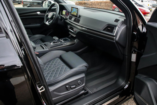 Audi SQ5 3.0TFSI Q5 Quattro S-Line 354pk Automaat! 1e Eig|NL|DLR|Luchtvering|Kuipstoelen|Panoramadak|Virtual Cockpit|Black|Carbon