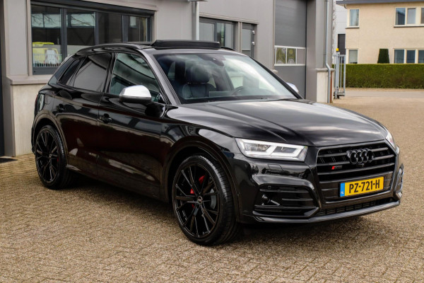Audi SQ5 3.0TFSI Q5 Quattro S-Line 354pk Automaat! 1e Eig|NL|DLR|Luchtvering|Kuipstoelen|Panoramadak|Virtual Cockpit|Black|Carbon
