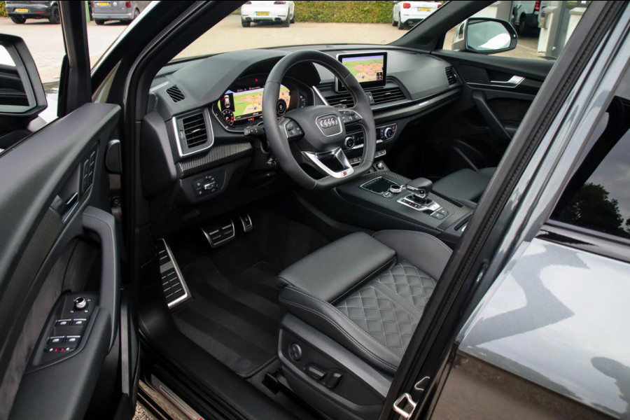 Audi SQ5 3.0TFSI Q5 Quattro S-Line 354pk Automaat! 1e Eig|DLR|Luchtvering|Kuipstoelen|Panoramadak|Virtual Cockpit|Black|Carbon|22